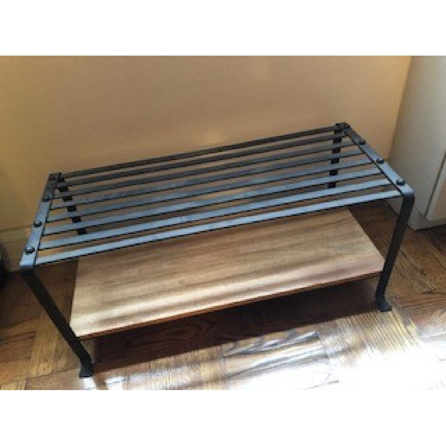 Pottery Barn Shoe Rack in Blacksmith Iron AptDeco
