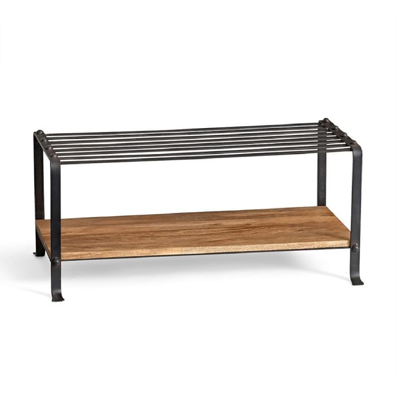 Pottery Barn Shoe Rack in Blacksmith Iron AptDeco