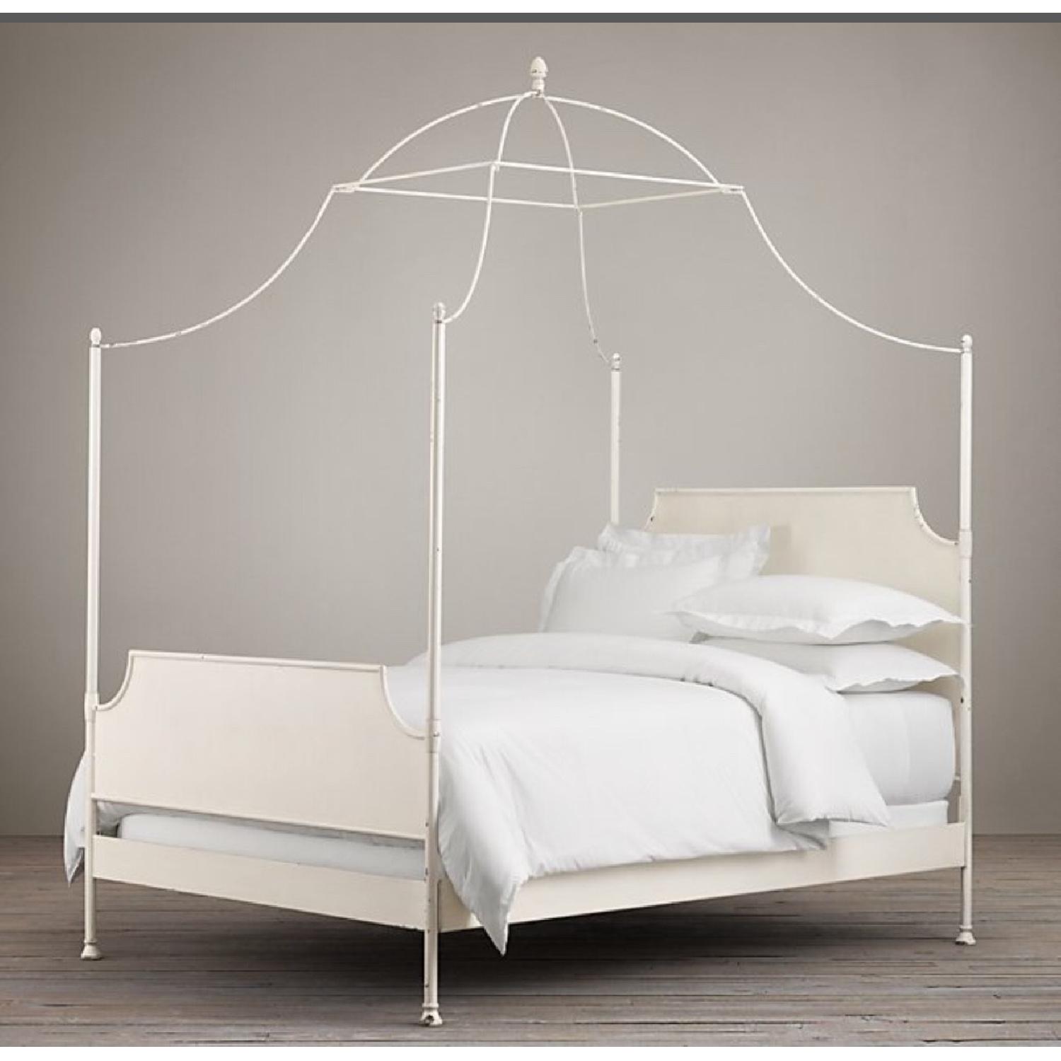 Restoration Hardware 19th C. Campaign Iron Canopy Bed AptDeco