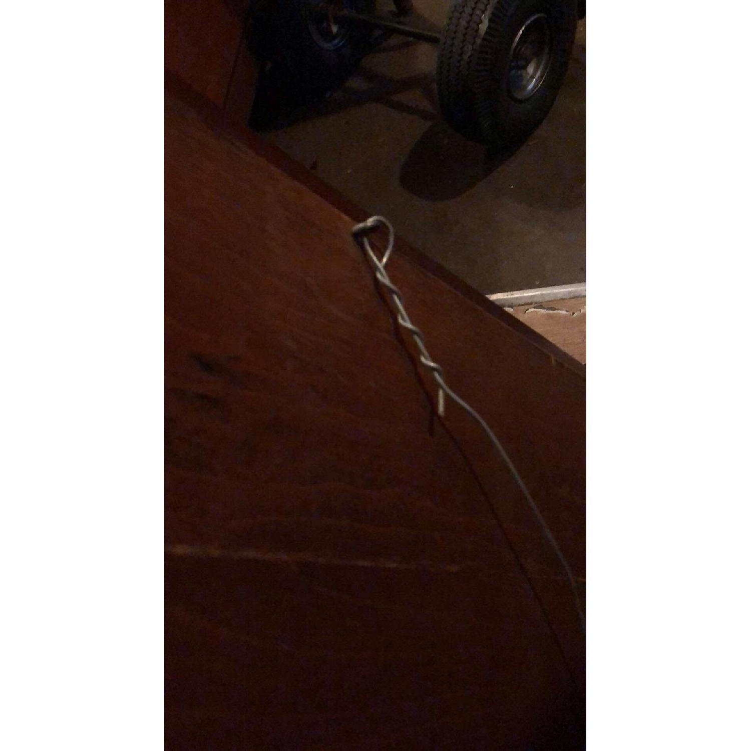 Antique 1930s Bronze and Mahogany Framed Wall Mirror - image-9