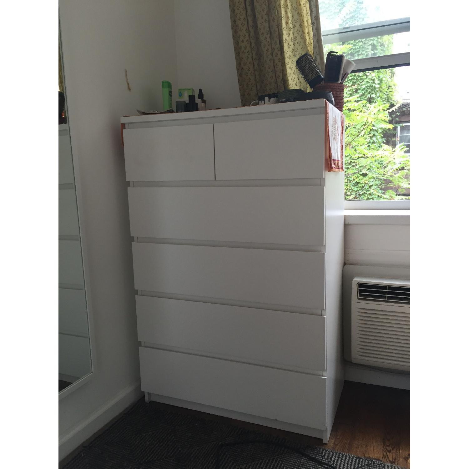 Ikea Malm White 6-Drawer Dresser - image-1