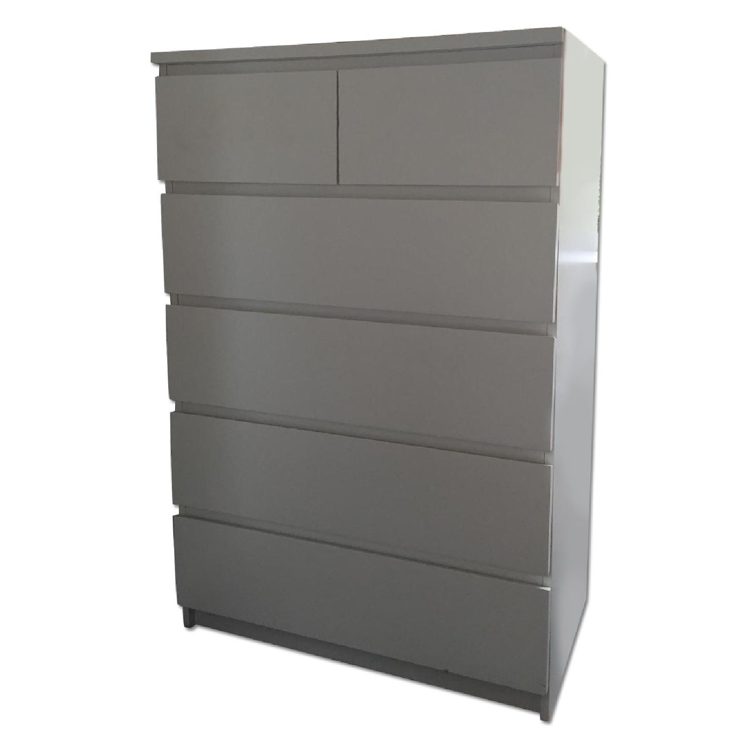 Ikea Malm White 6-Drawer Dresser - image-0