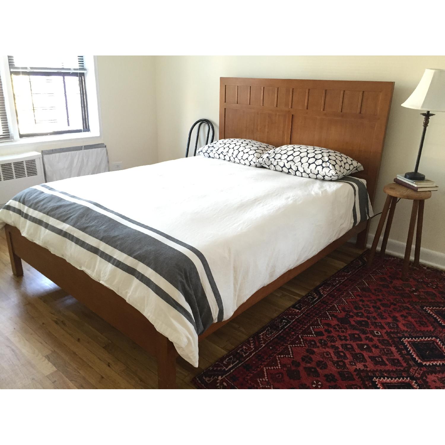 Crate & Barrel Bento Honey Queen Bed w/ Low Footboard - image-1