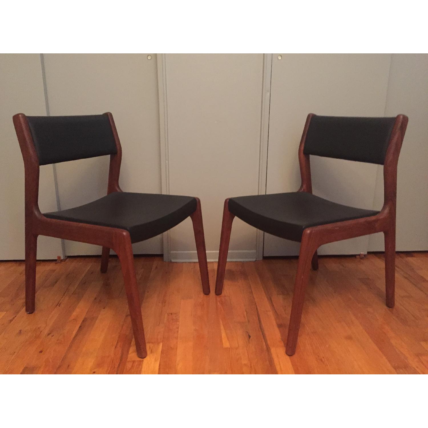 Autoban Deer Chairs by De La Espada in Oiled Danish Walnut & Black Leather - image-1