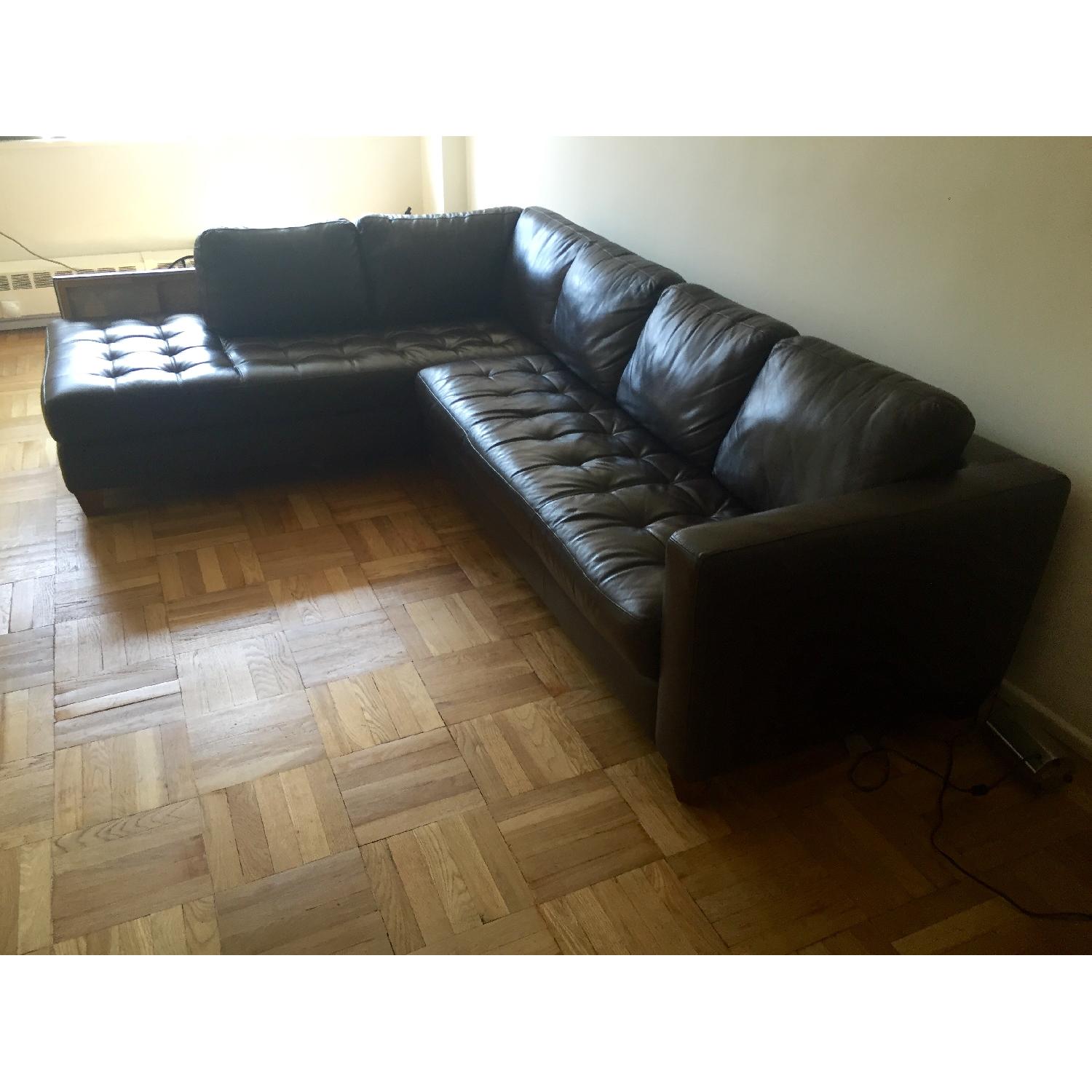 Macy's Milano Leather 2Piece Chaise Sectional Sofa AptDeco