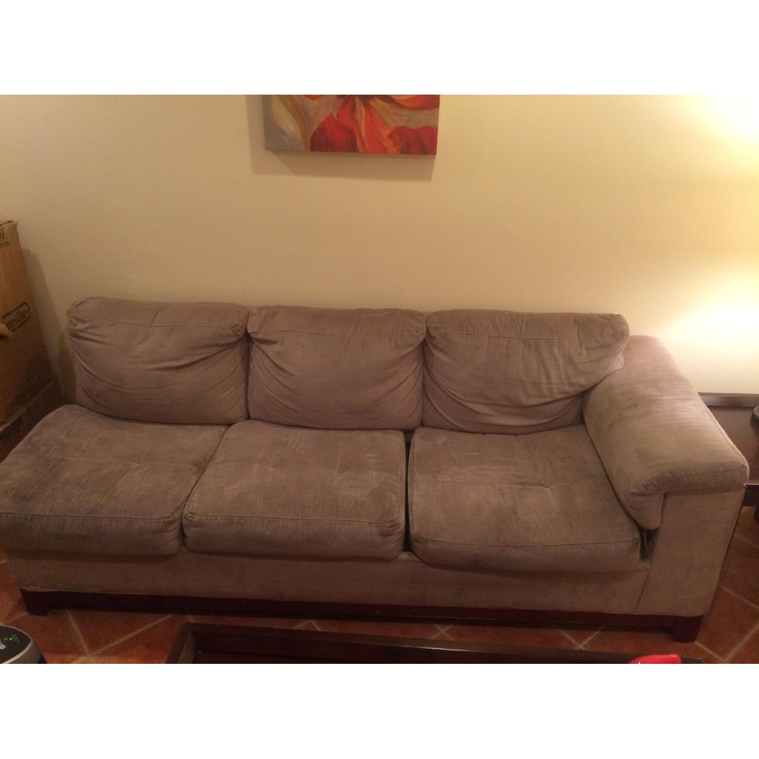 Ikea Suede Sleeper Sofa - image-5