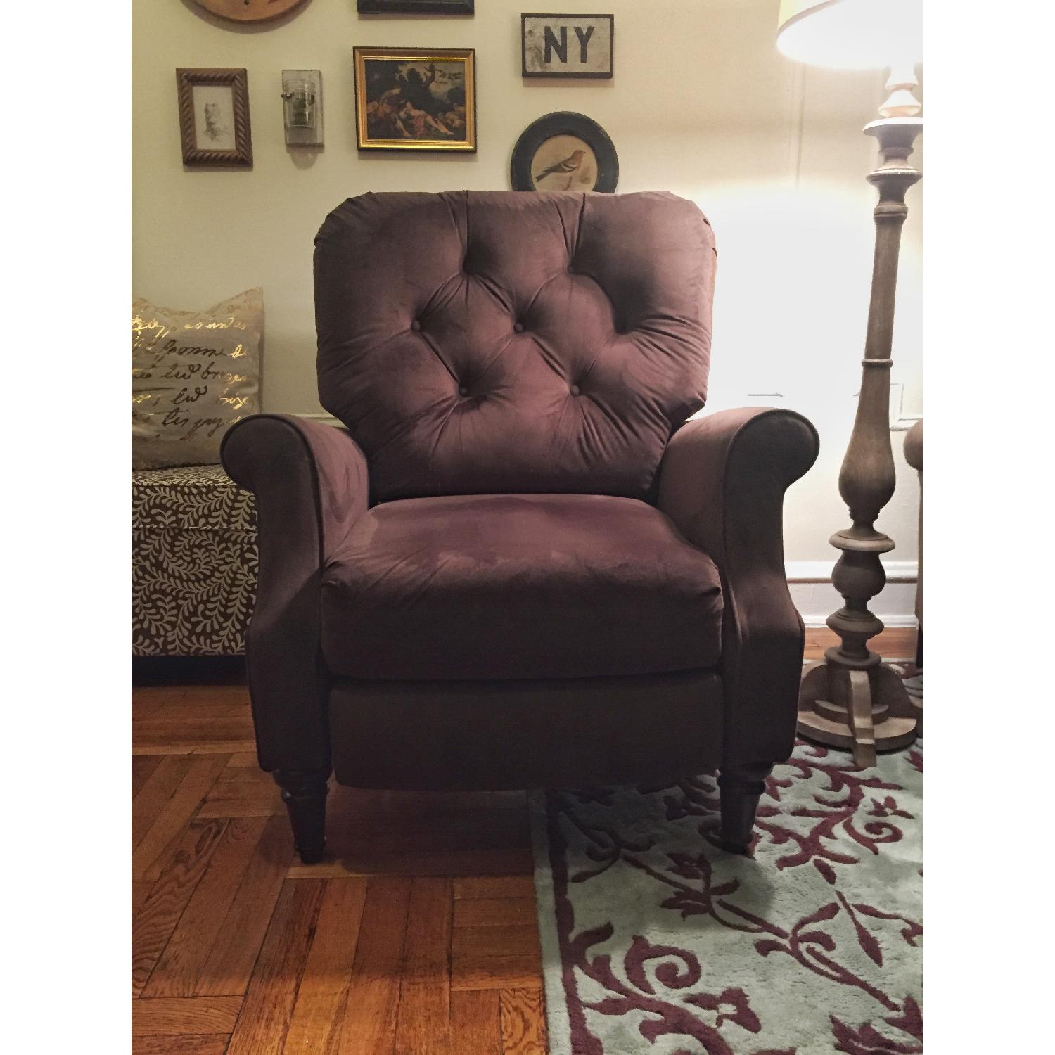 Bob's Chocolate Tufted Microsuede Recliners - image-1