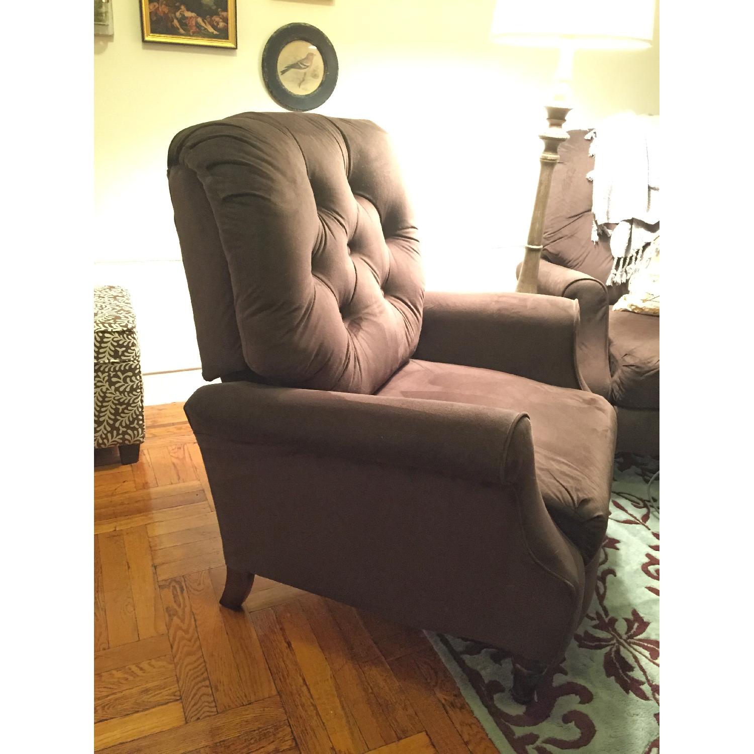 Bob's Chocolate Tufted Microsuede Recliners - image-3