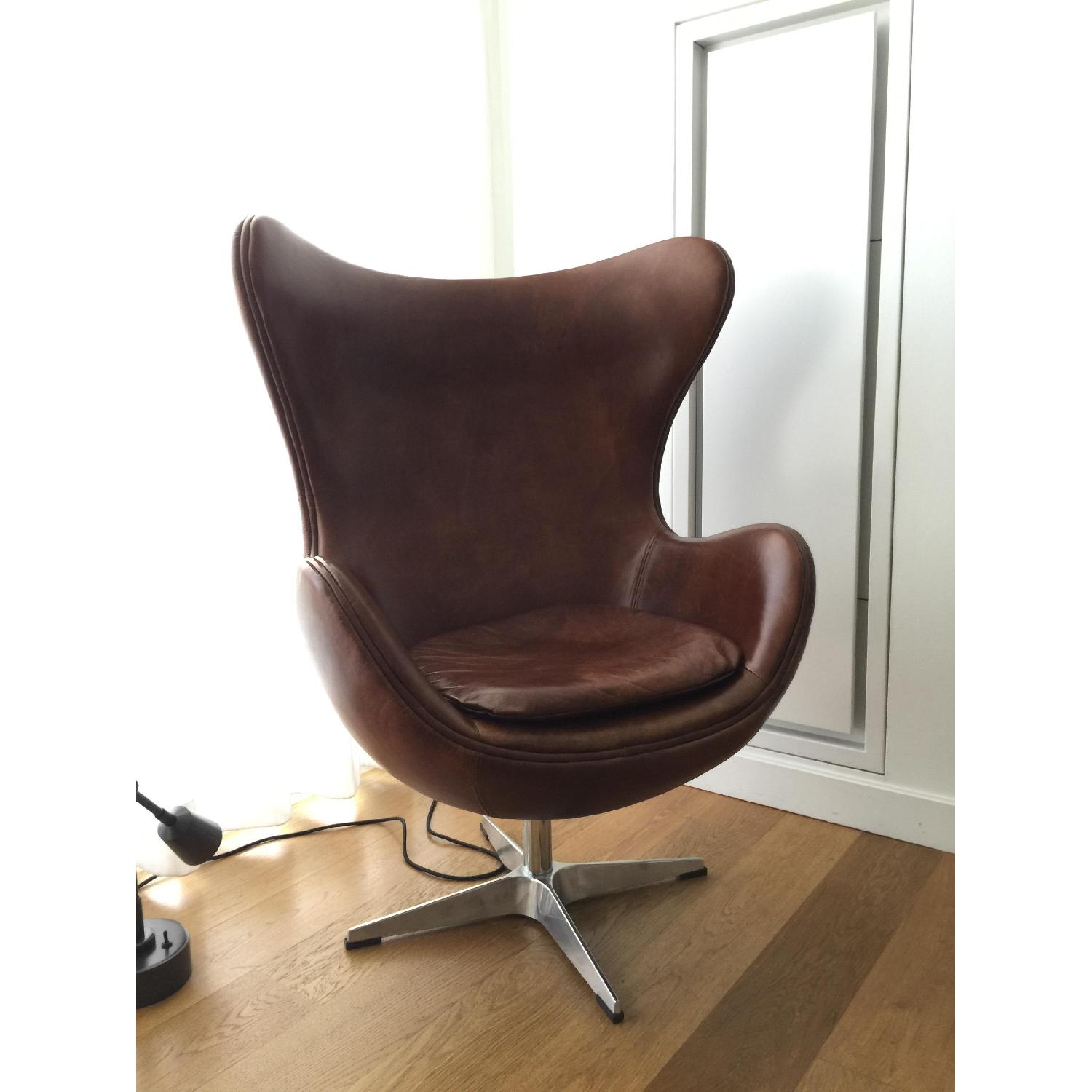 Restoration Hardware 1950s Copenhagen Leather Chair - image-4