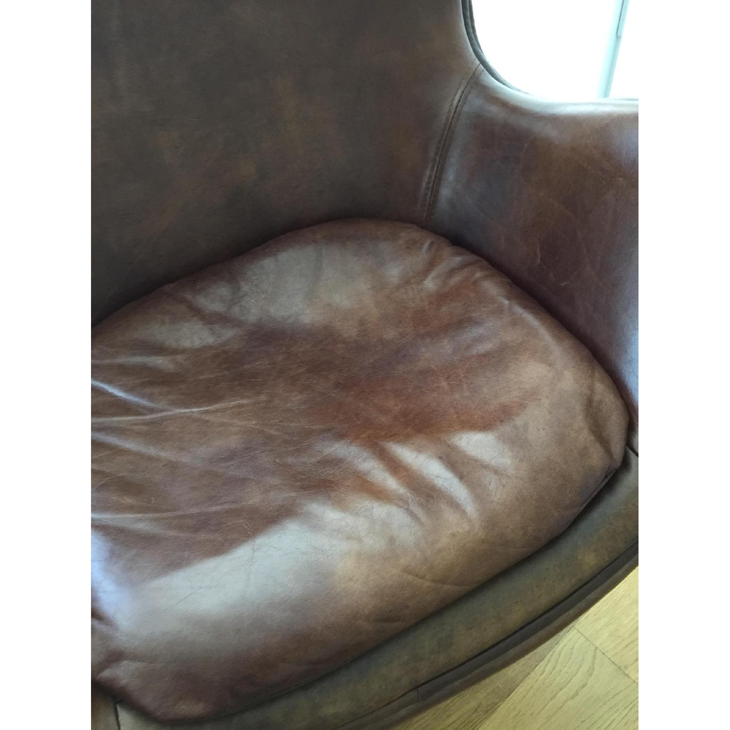 Restoration Hardware 1950s Copenhagen Leather Chair - image-5
