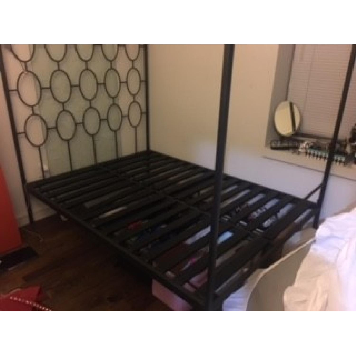 West Elm Iron Canopy Full Size Bed Frame - image-1