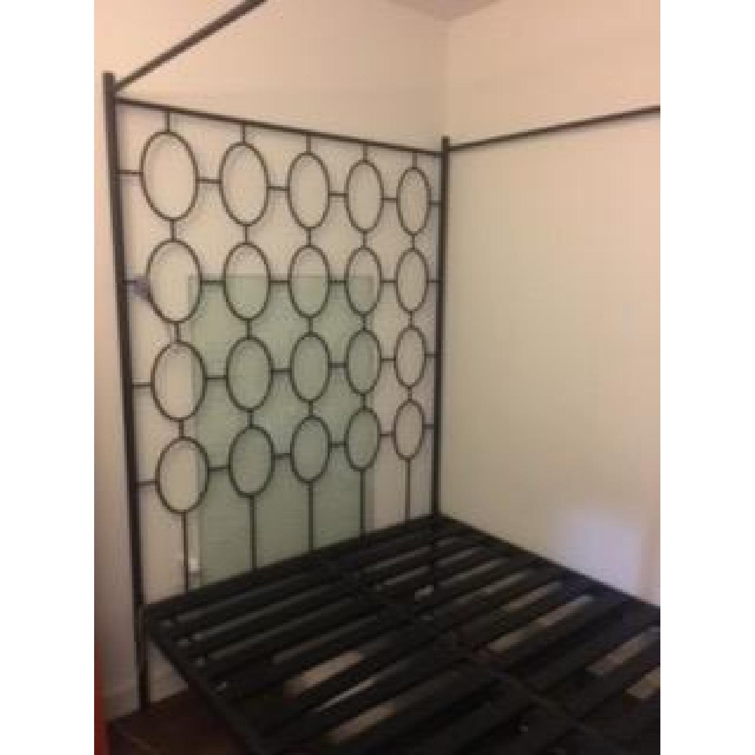 West Elm Iron Canopy Full Size Bed Frame - image-3