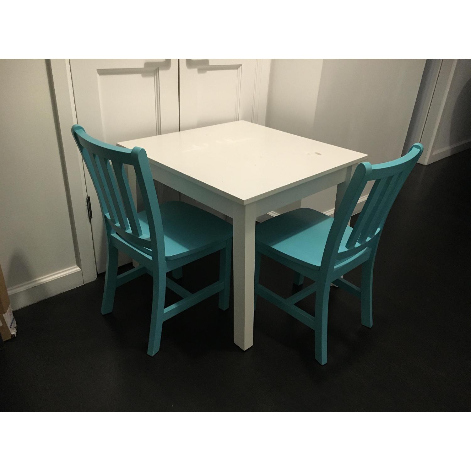 The Land of Nod Children's Table w/ 2 Chairs - image-4