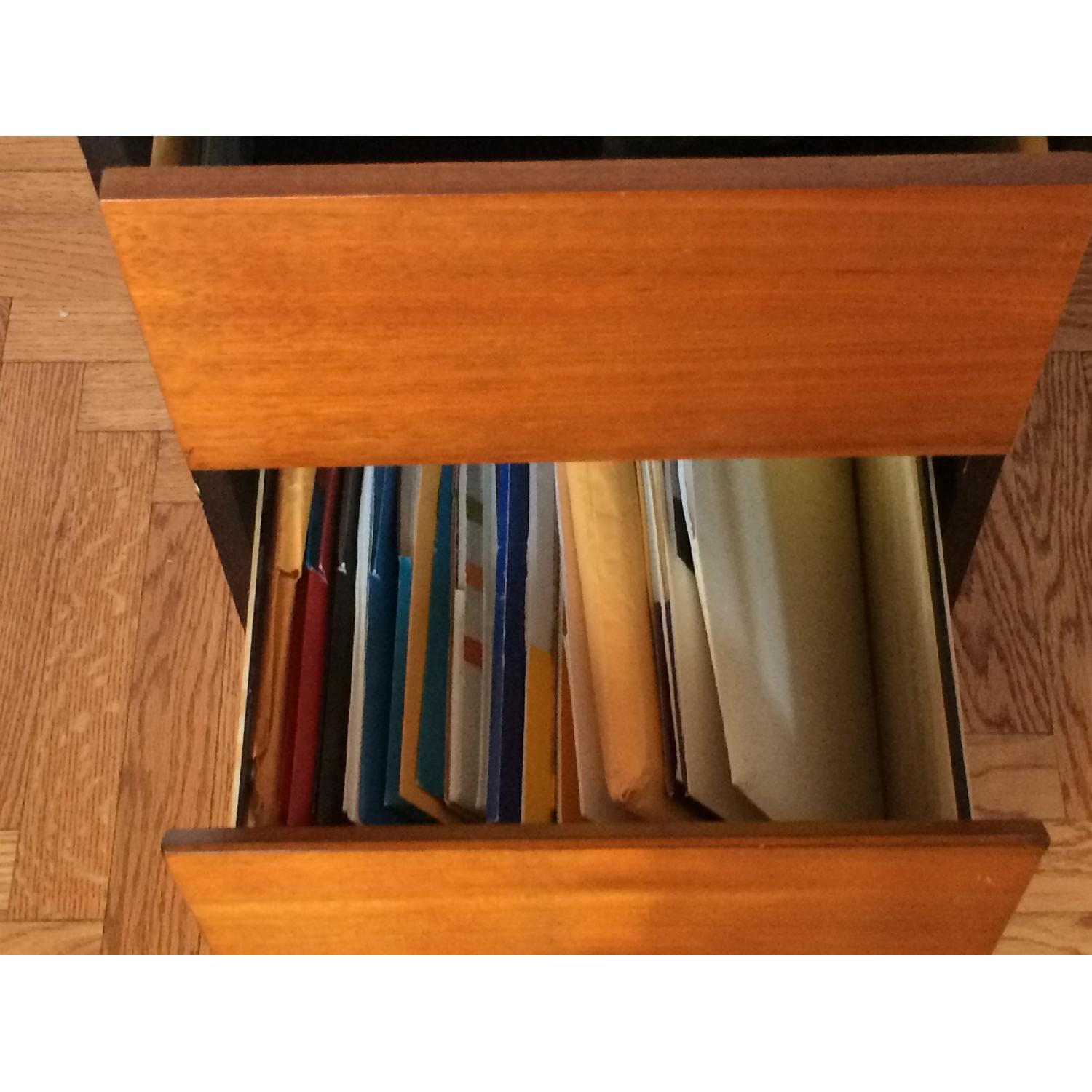 Wood Desk + Matching File Cabinet - image-8