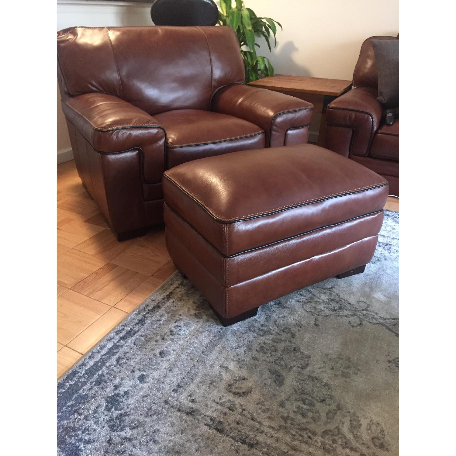 Macy's Brown Leather Chair - image-2