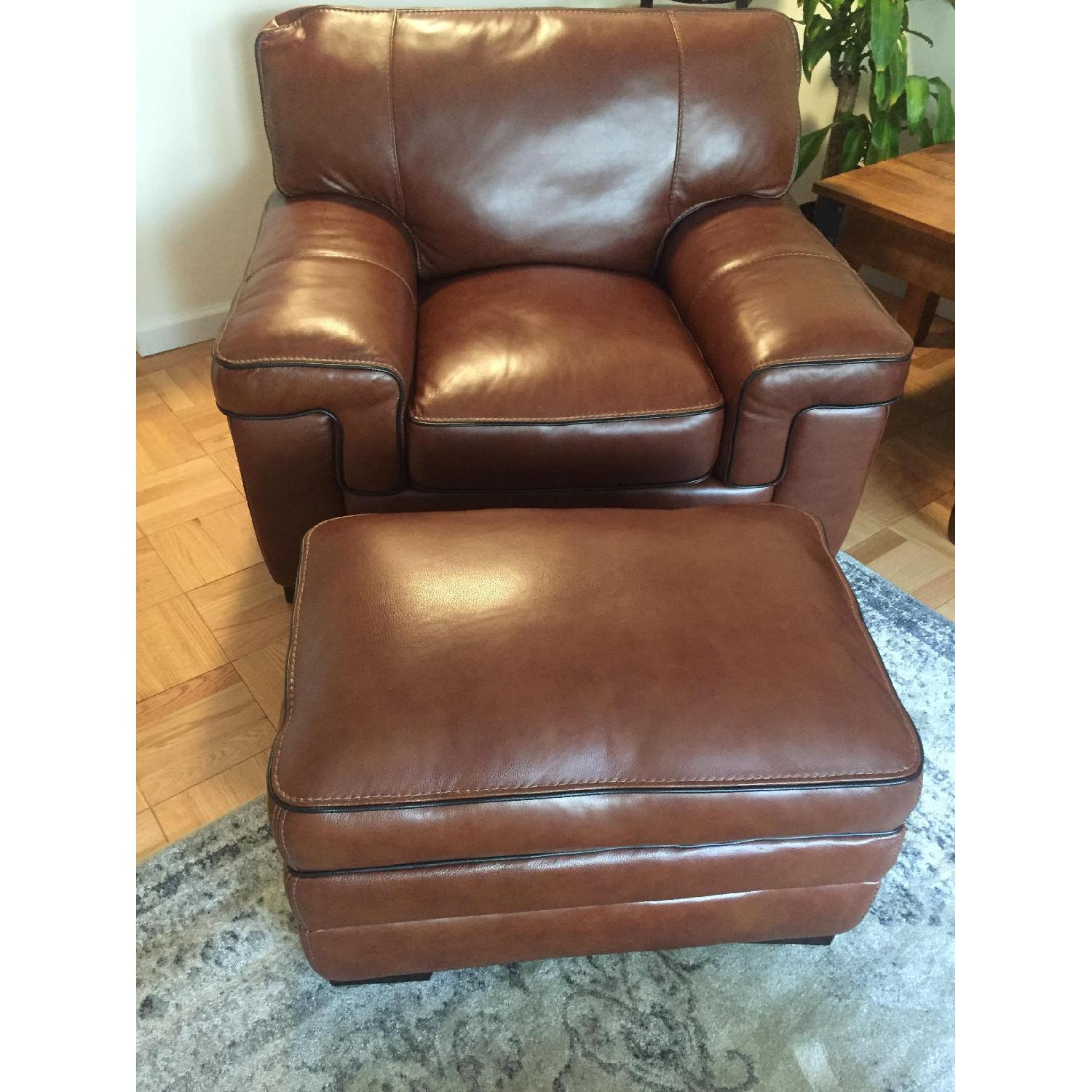 Macy's Brown Leather Chair - image-3