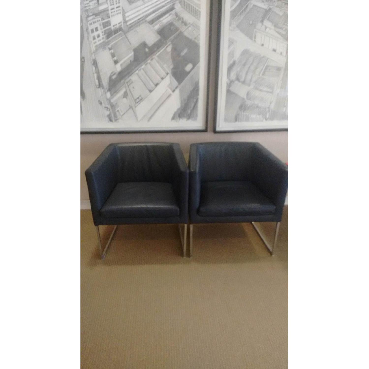 B&B Italia Black Leather Chairs - image-5