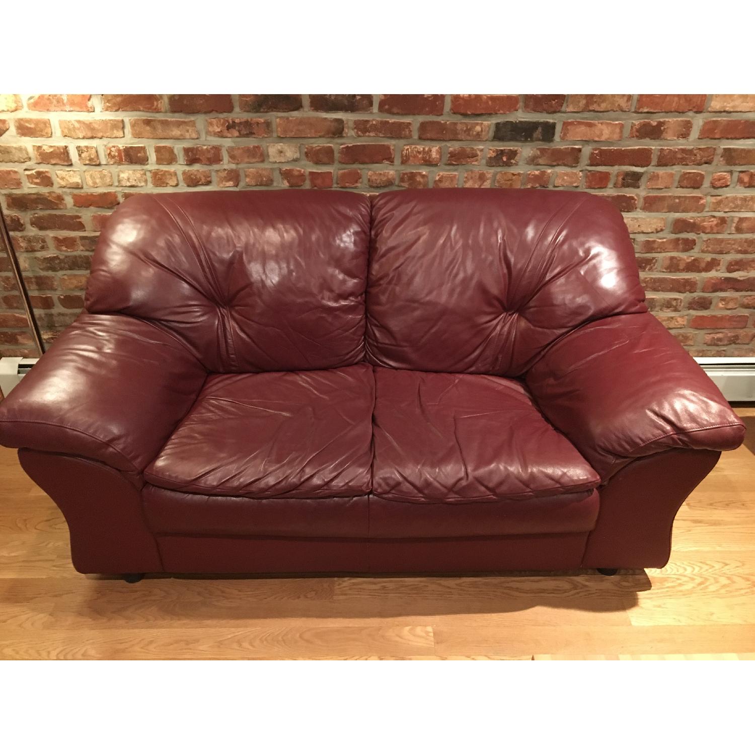 Burgundy Love Seat - image-1