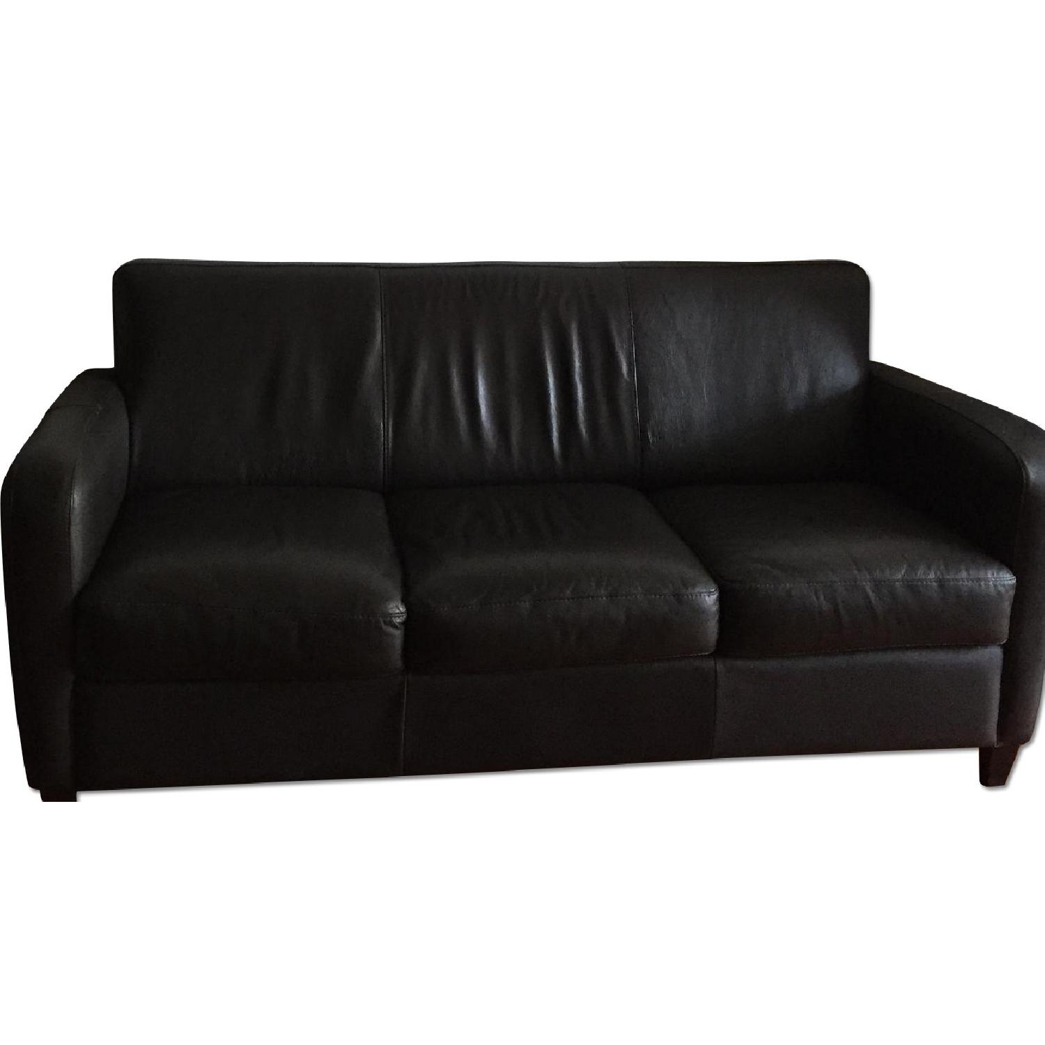 Brown Leather Couch - image-0