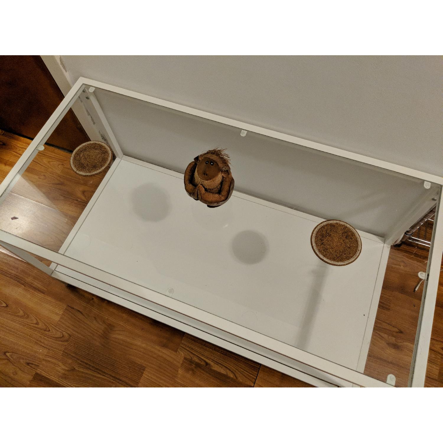 Ikea White & Glass Coffee Table - image-1