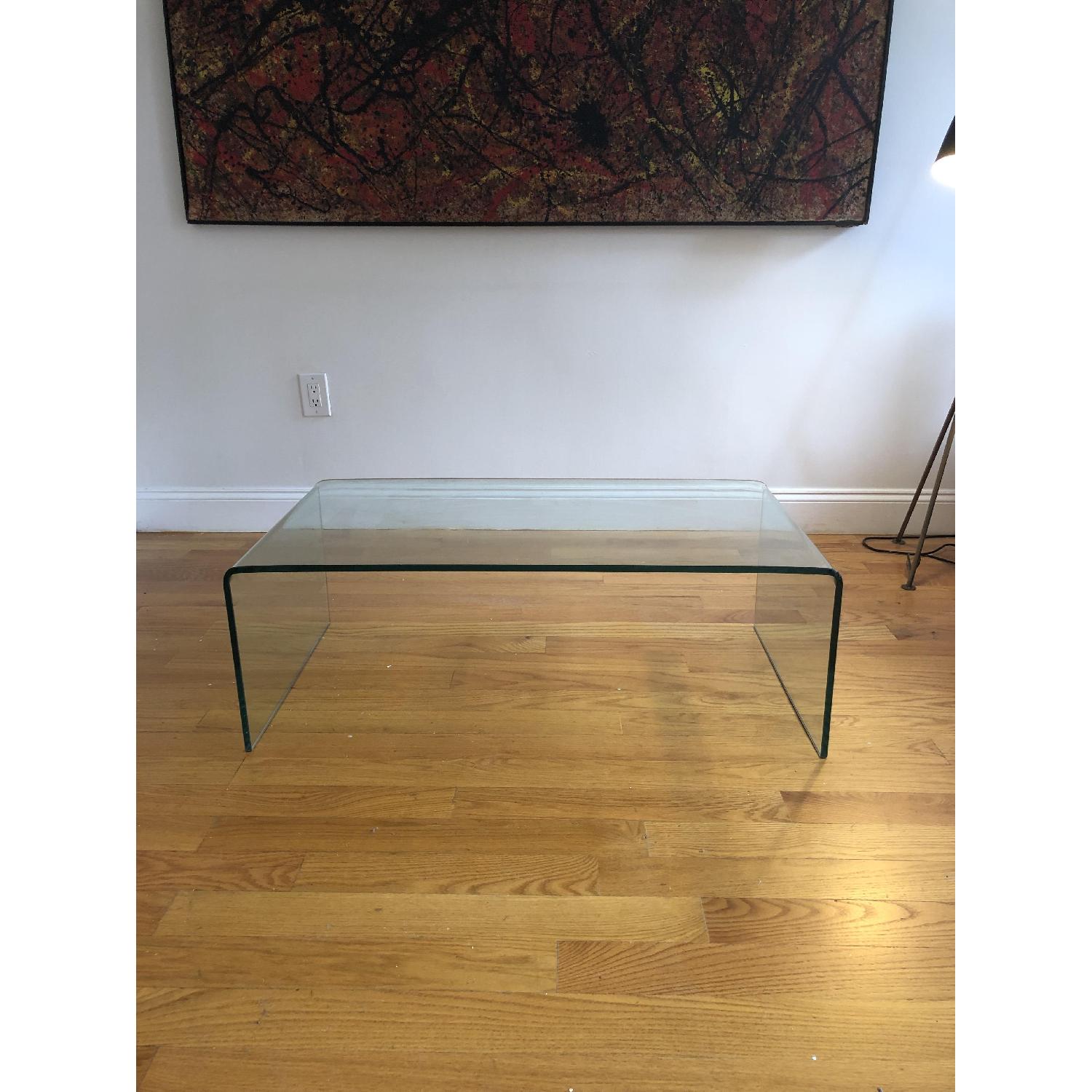 Modern Bent Tempered Glass Coffee Table - image-1