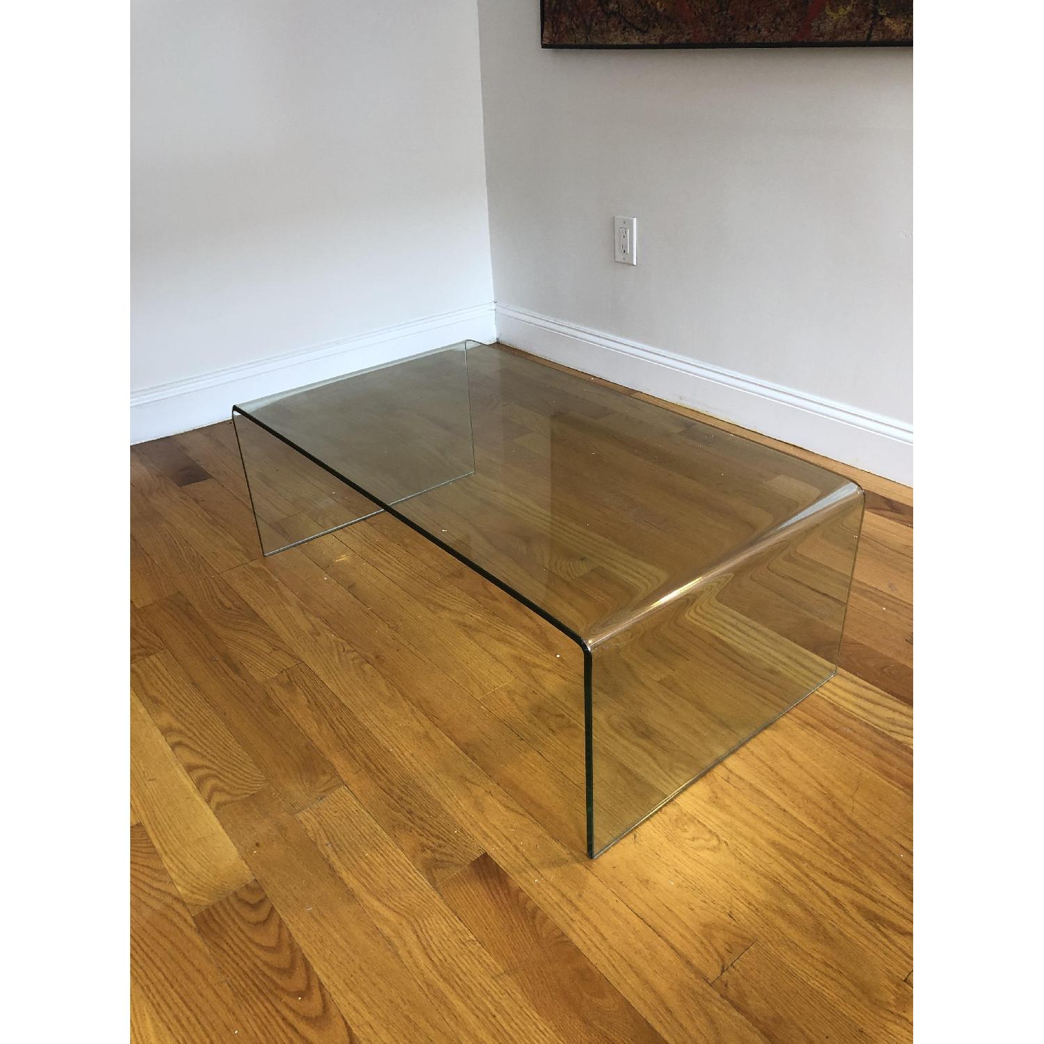 Modern Bent Tempered Glass Coffee Table - image-2