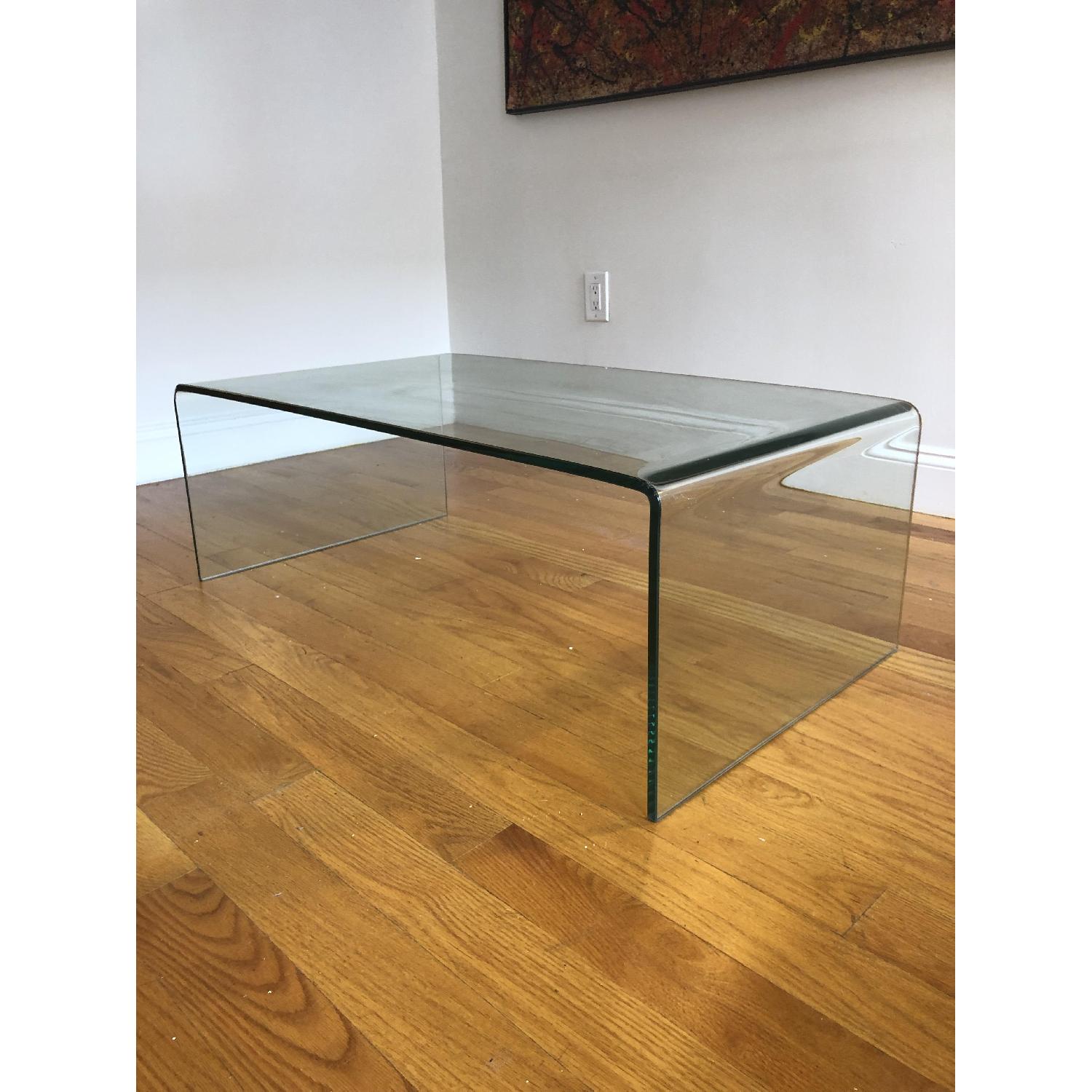 Modern Bent Tempered Glass Coffee Table - image-3