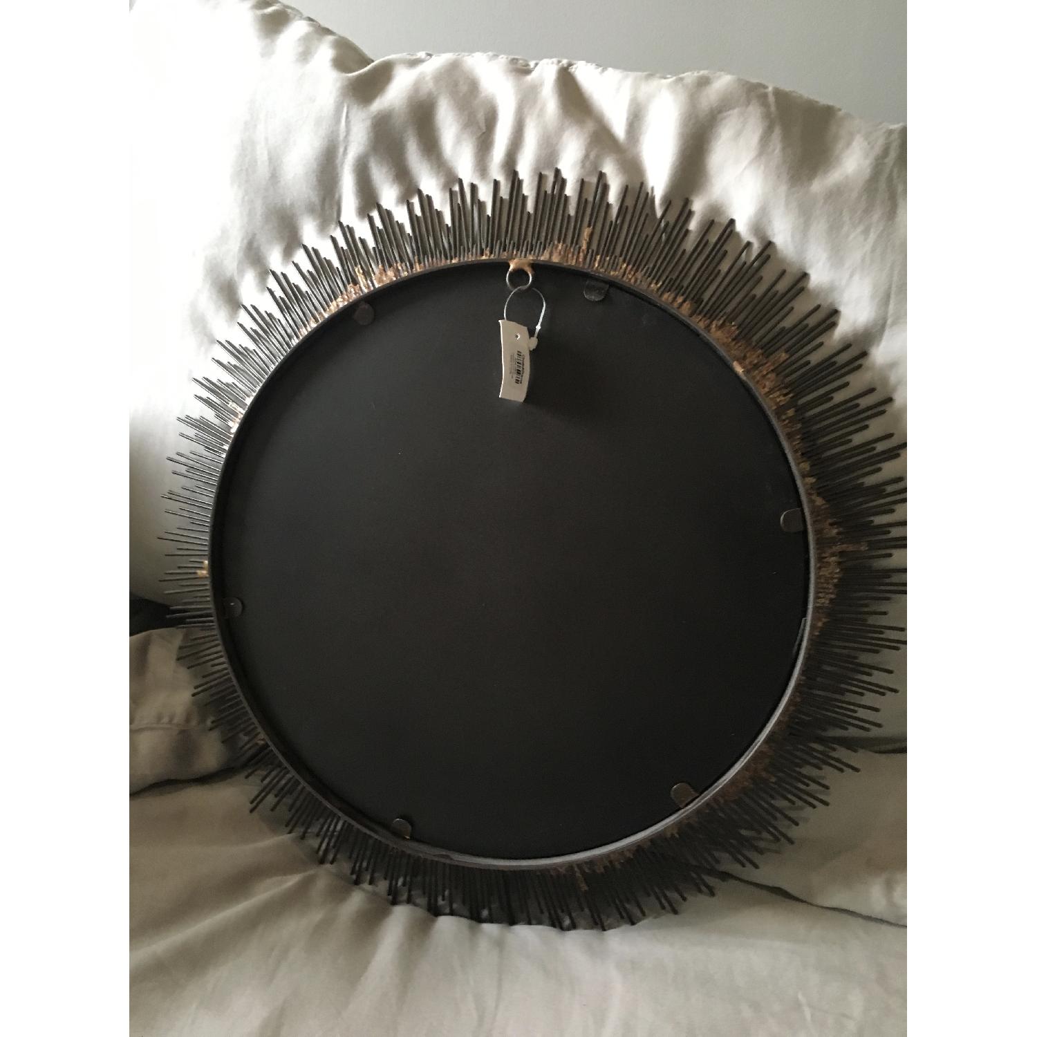Crate & Barrel Clarendon Brass Small Round Wall Mirror - image-3