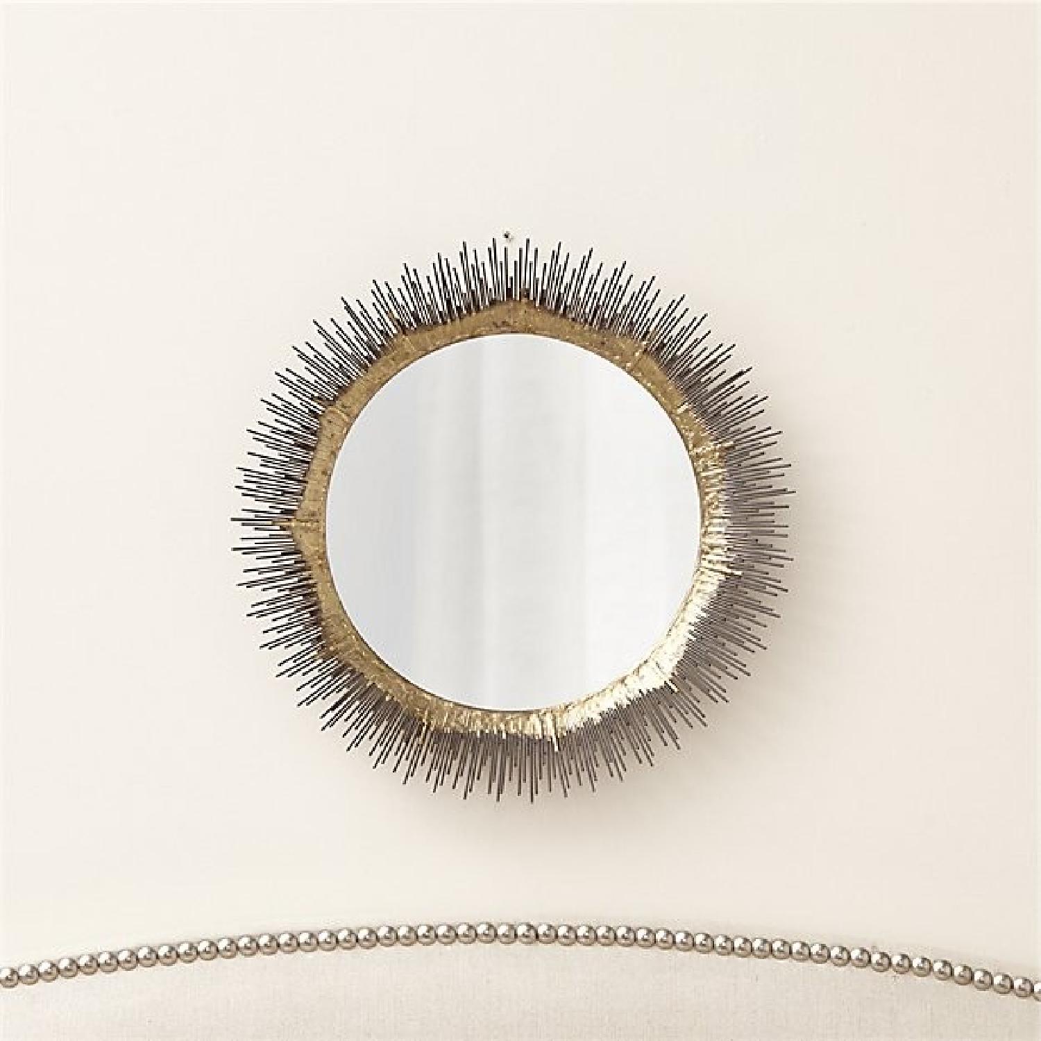 Crate & Barrel Clarendon Brass Small Round Wall Mirror - image-5