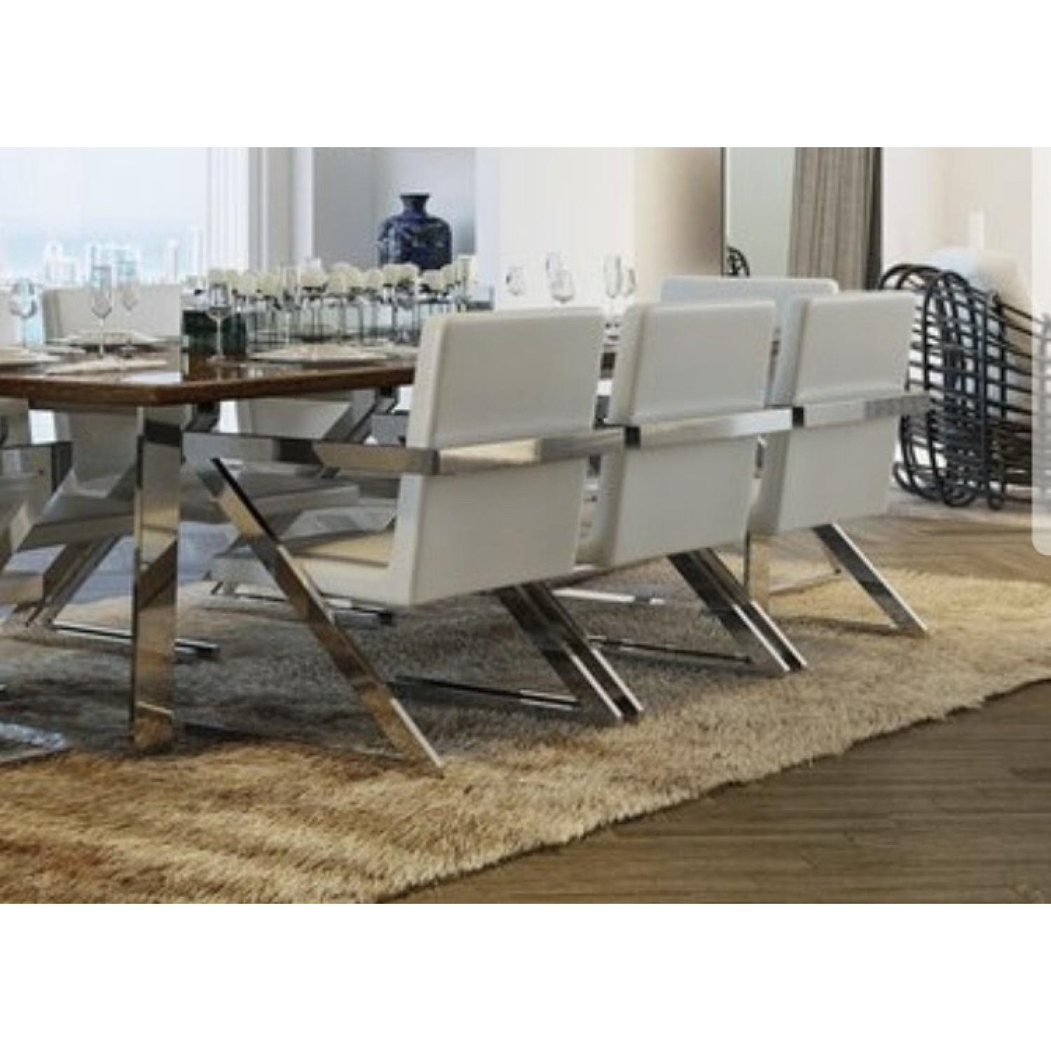 Modani White Leatherette Dining Chairs - image-1