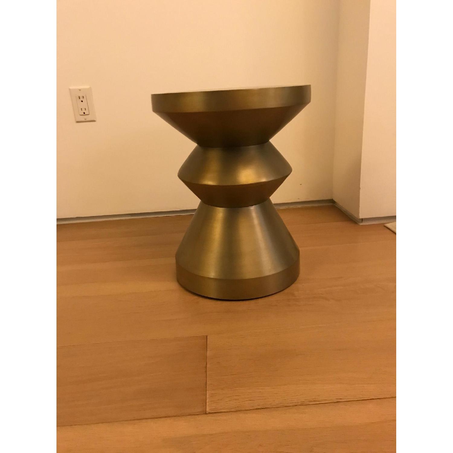 West Elm Antique Brass Cocktail/Side Table - image-1