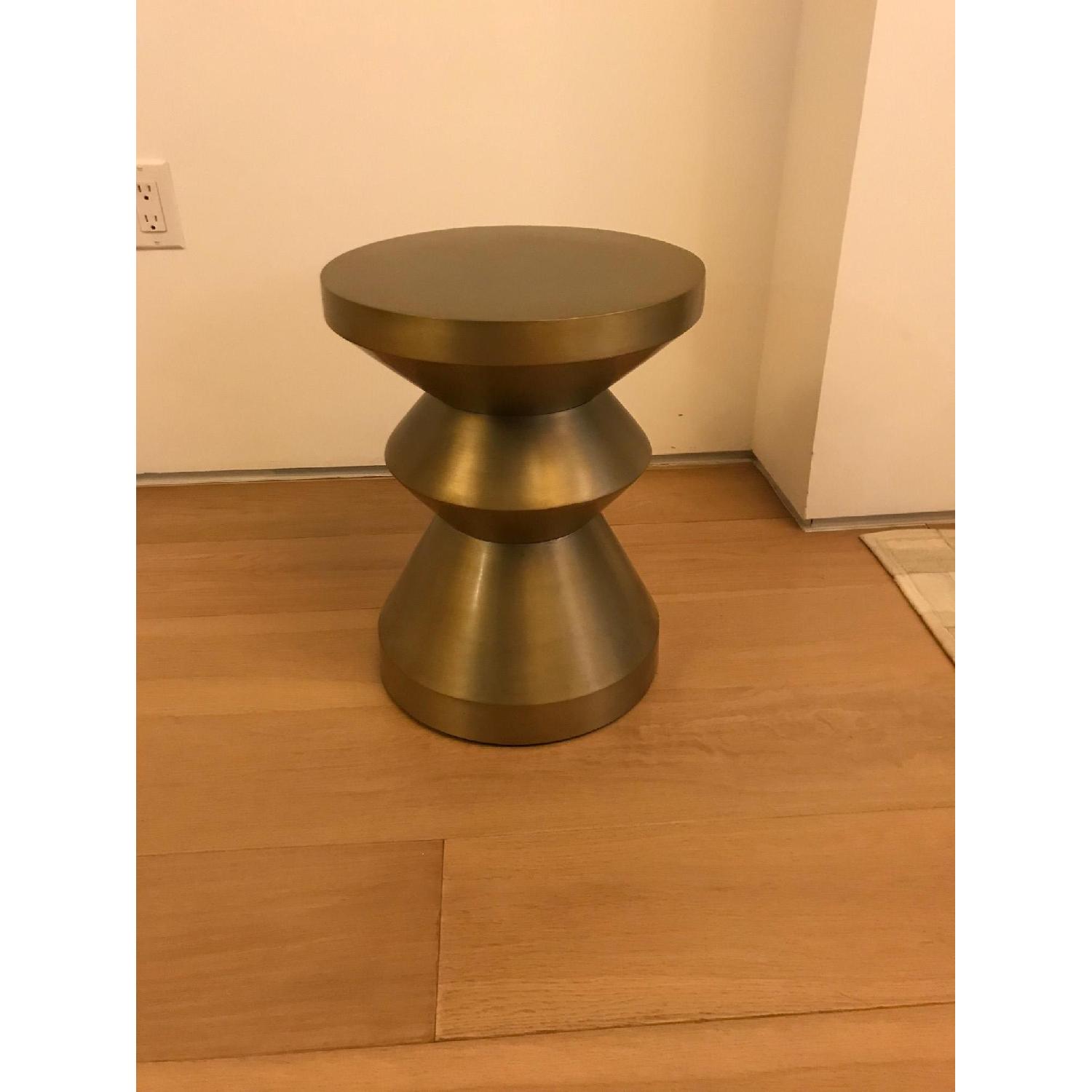 West Elm Antique Brass Cocktail/Side Table - image-2