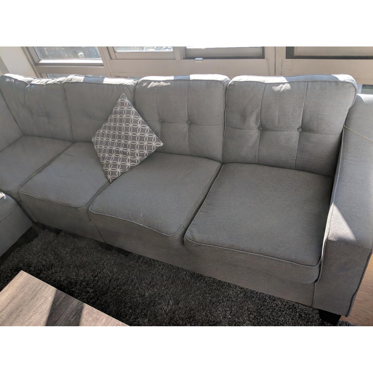 Oliver Smith Light Grey Reversible Sectional Sofa - image-2