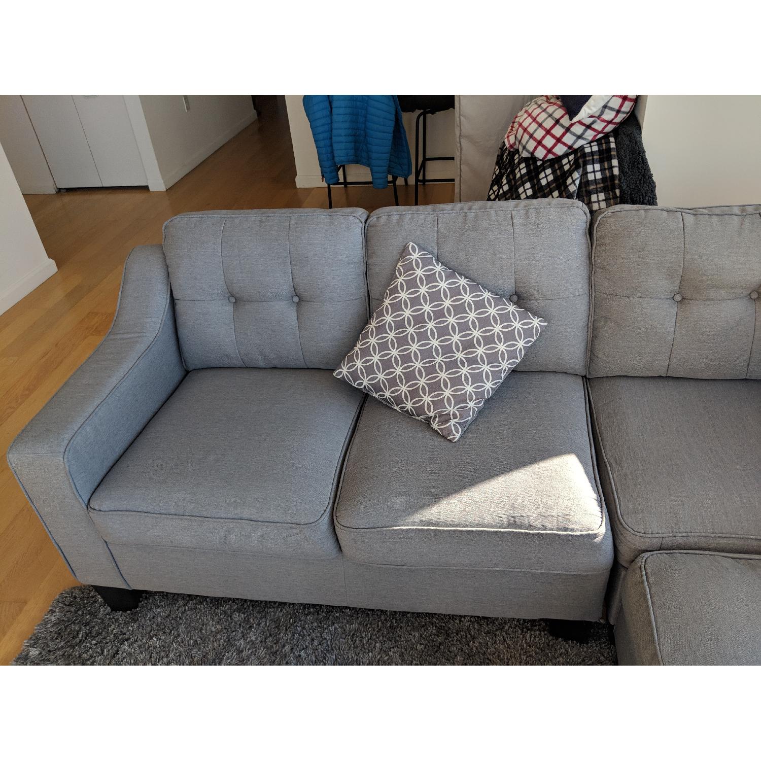 Oliver Smith Light Grey Reversible Sectional Sofa - image-3