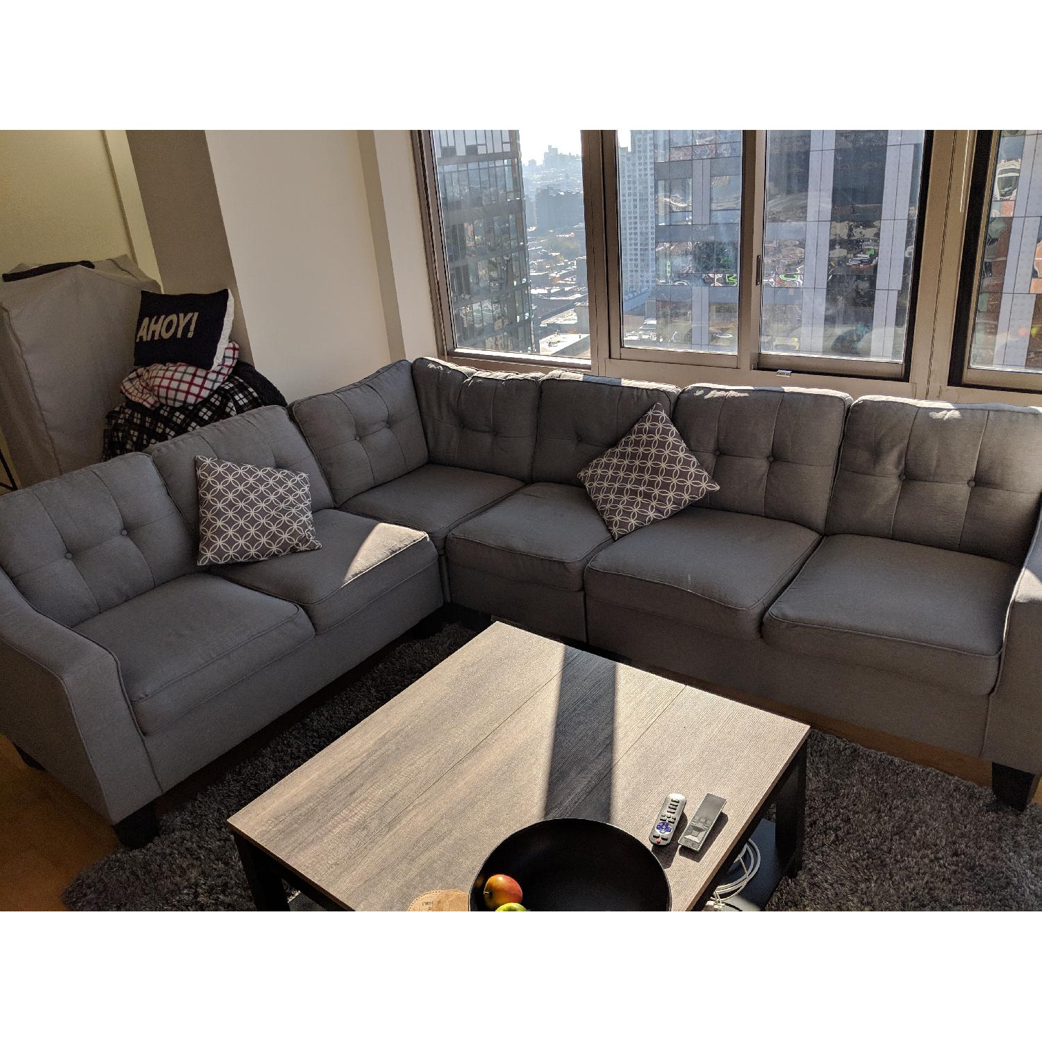 Oliver Smith Light Grey Reversible Sectional Sofa - image-4