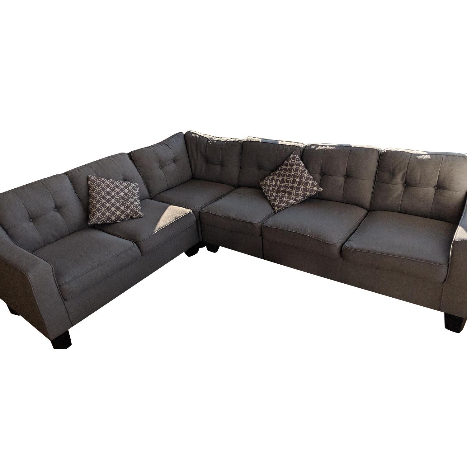 Oliver Smith Light Grey Reversible Sectional Sofa - image-0