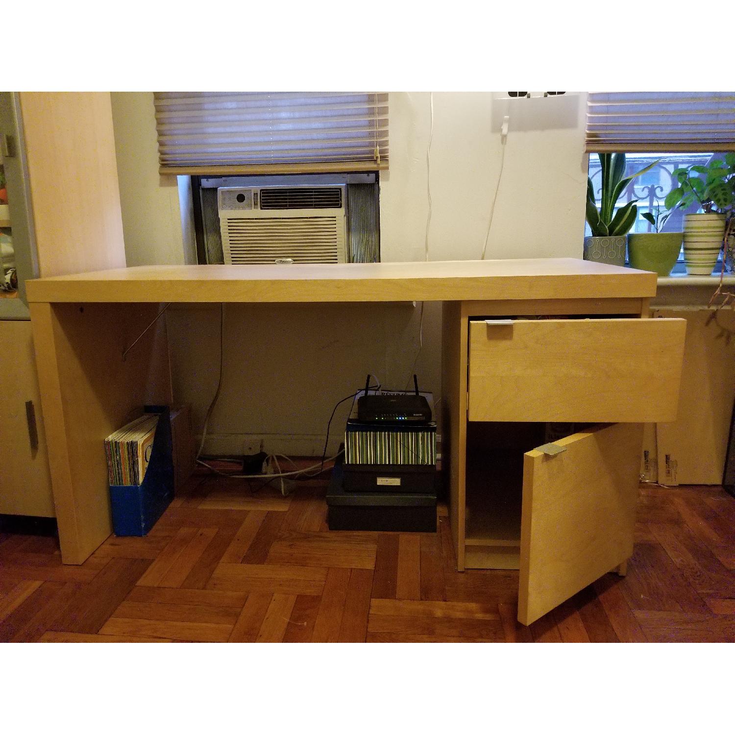 Ikea Malm Desk w/ Drawer & Cabinet - image-2