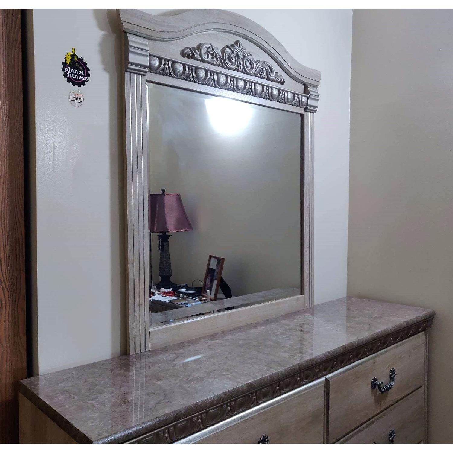 Wood 6 Drawer Dresser w/ Mirror - image-2