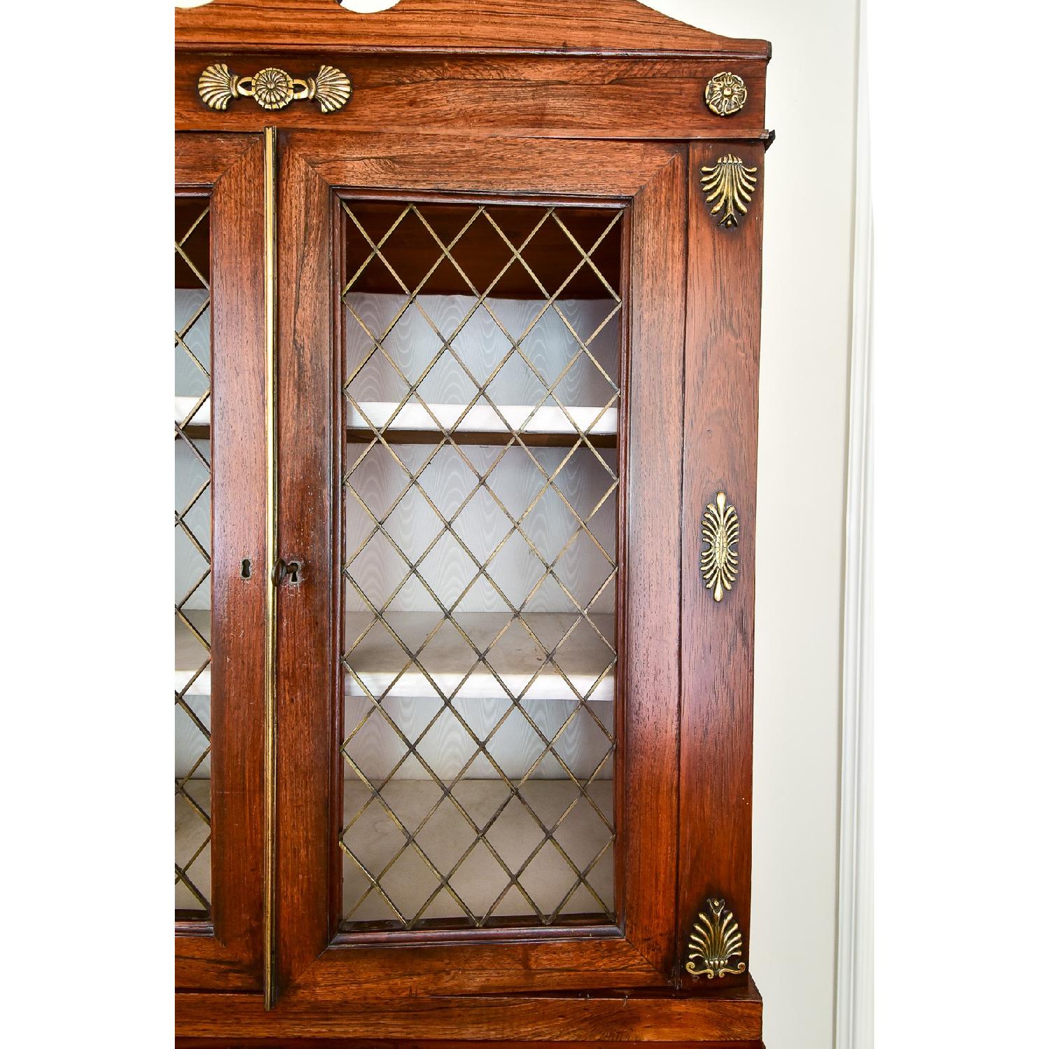 Antique English Hutch/China Cabinet w/ Pediment - image-3