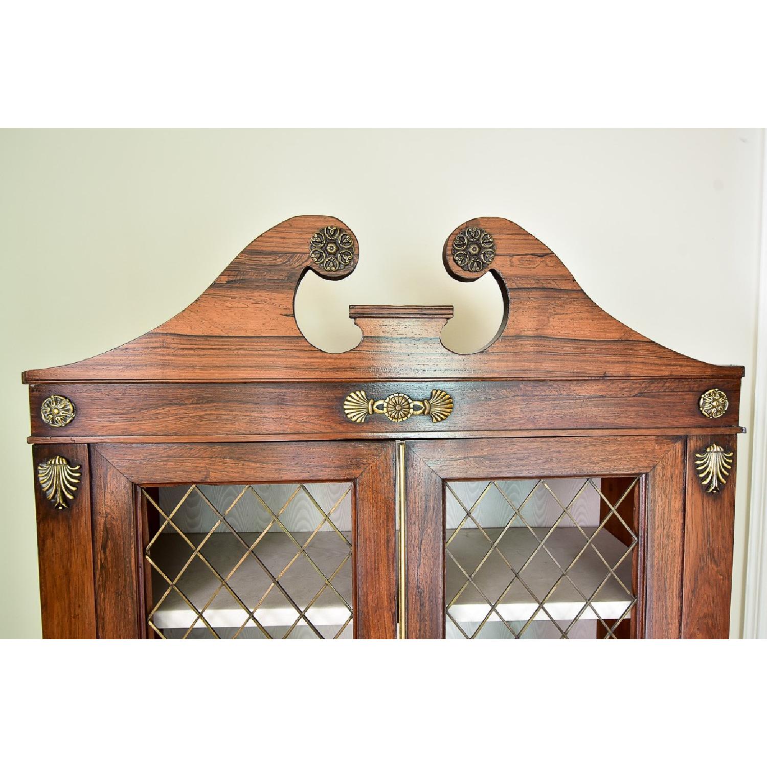 Antique English Hutch/China Cabinet w/ Pediment - image-4