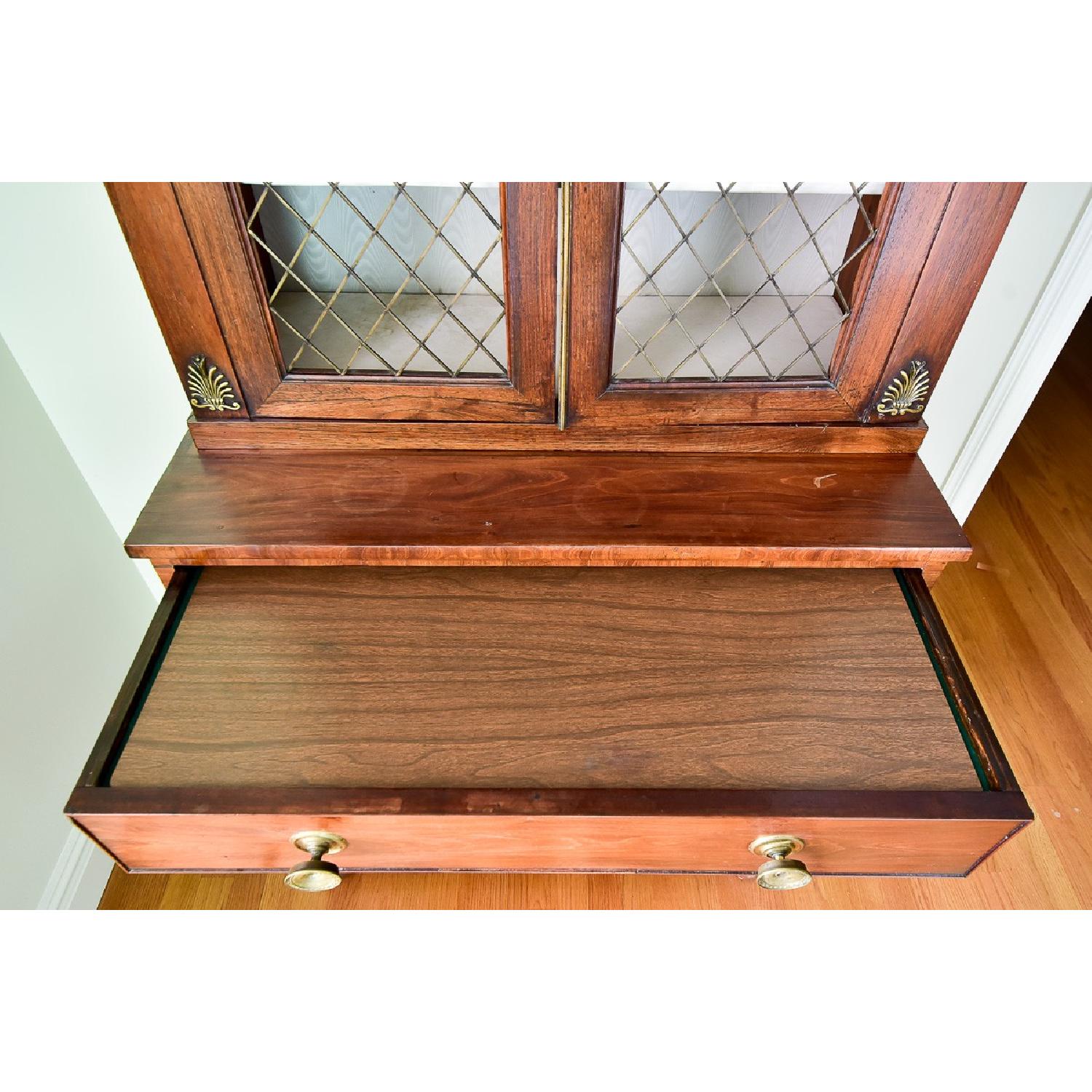 Antique English Hutch/China Cabinet w/ Pediment - image-7