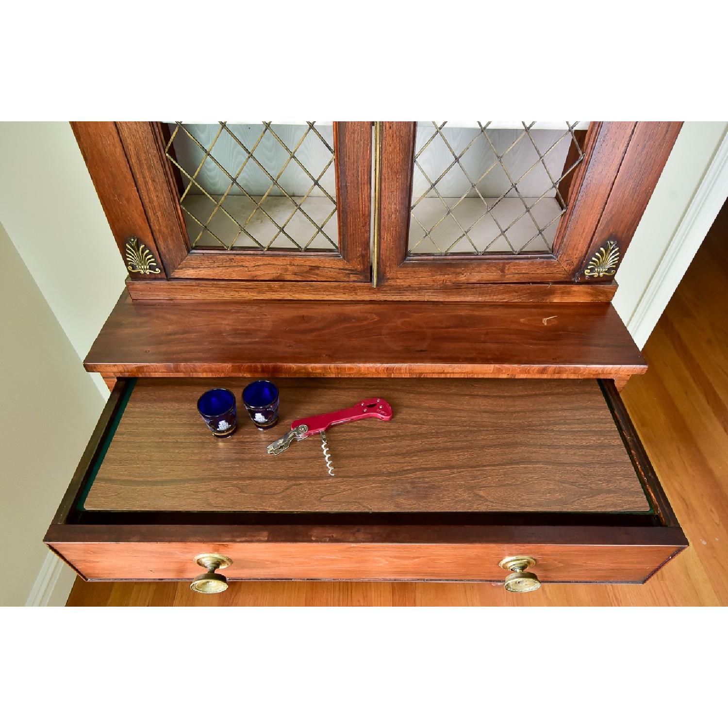 Antique English Hutch/China Cabinet w/ Pediment - image-8