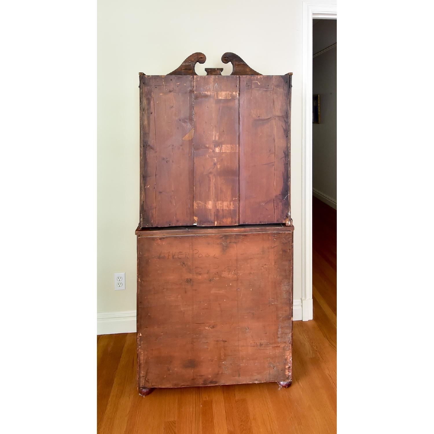 Antique English Hutch/China Cabinet w/ Pediment - image-10