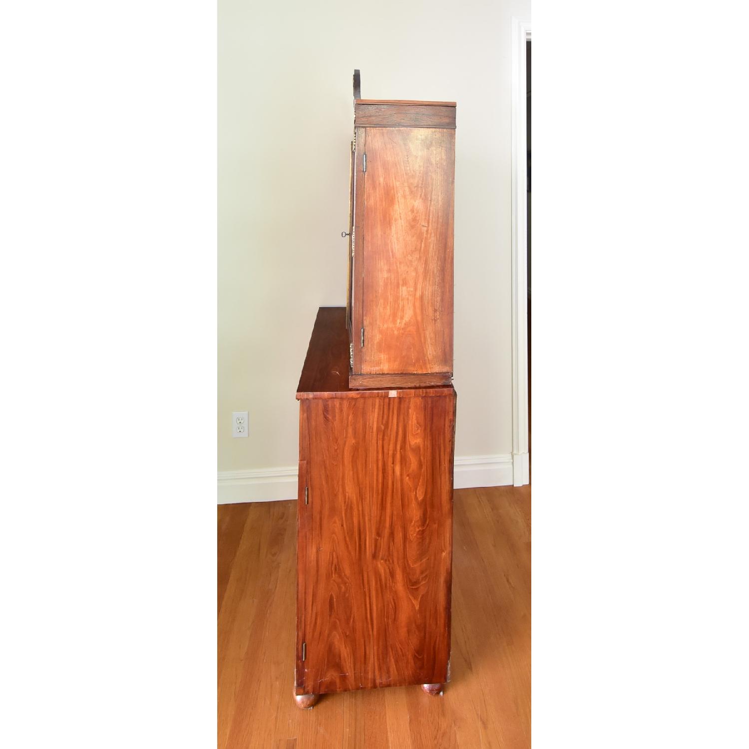 Antique English Hutch/China Cabinet w/ Pediment - image-11