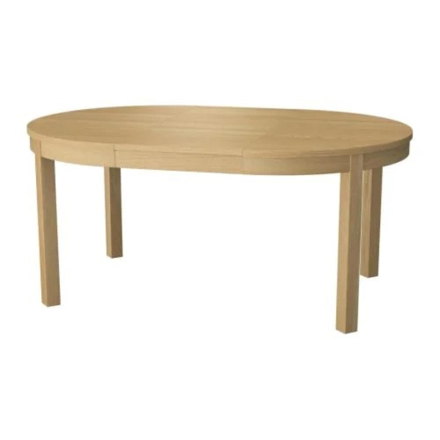 Ikea Bjursta Light Birch Extendable Round Dining Table - image-2