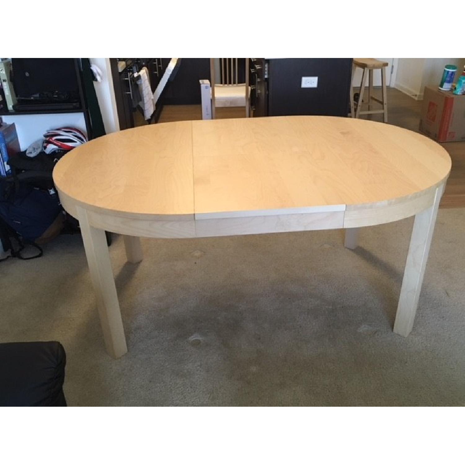Ikea Bjursta Light Birch Extendable Round Dining Table - image-3