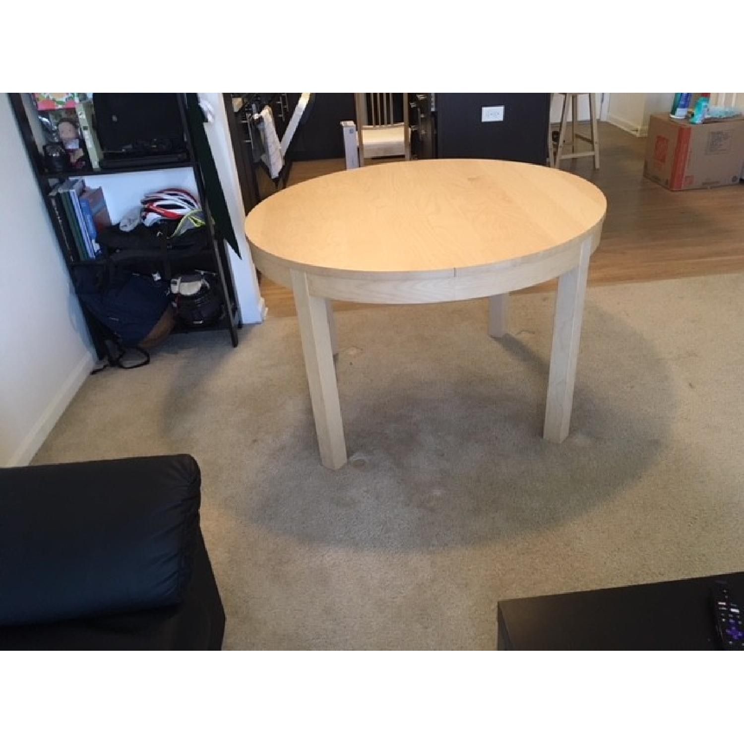 Ikea Bjursta Light Birch Extendable Round Dining Table AptDeco