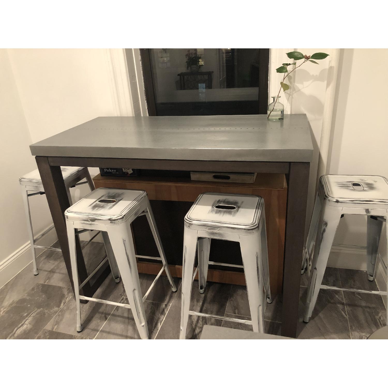 Trent Austin Design Distressed White Farmhouse Bar Stools AptDeco