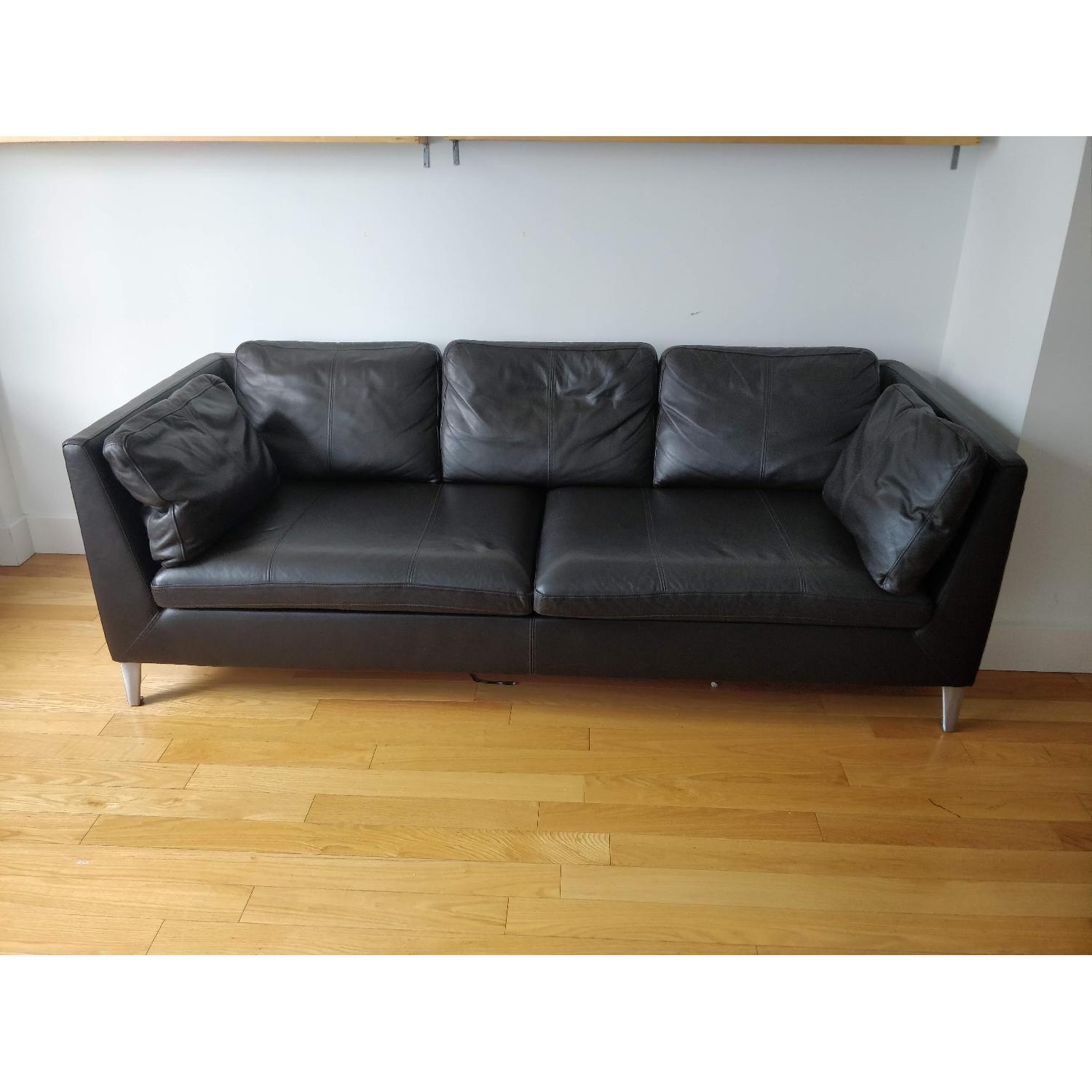 Ikea Stockholm Leather Sofa AptDeco