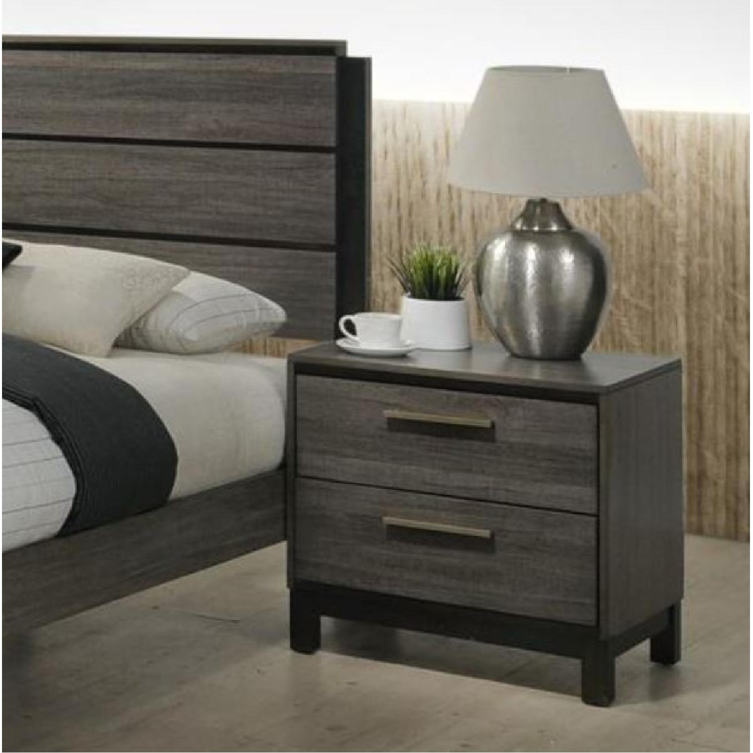 Round Hill Ioana Antique Grey Finish 2 Drawer Nightstand - image-3